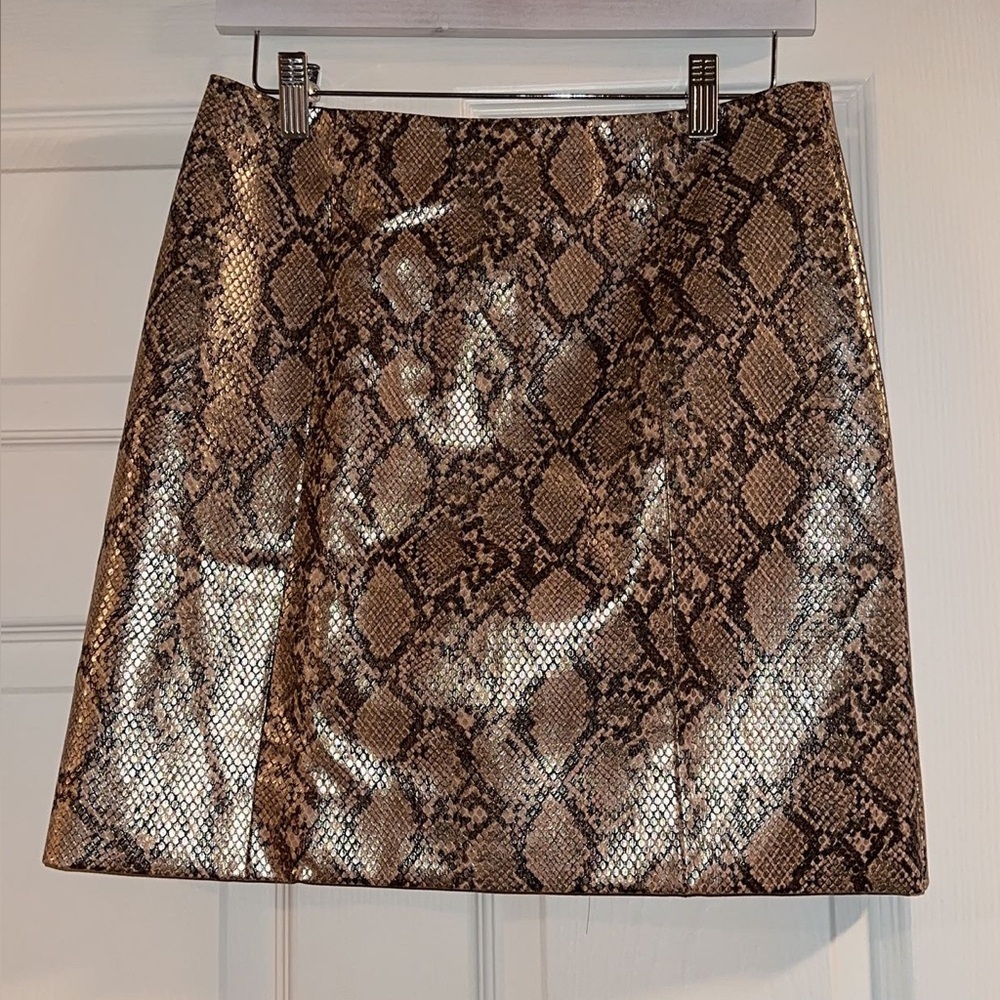 Fate Snake Print A-Line Skirt - Brown and Black